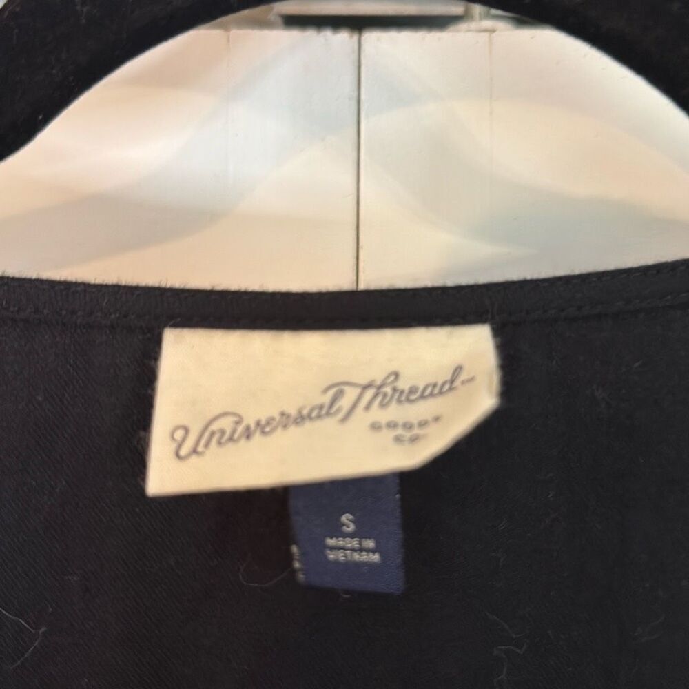 Universal Thread Black Flutter Sleeve Smocked Wai… - image 5